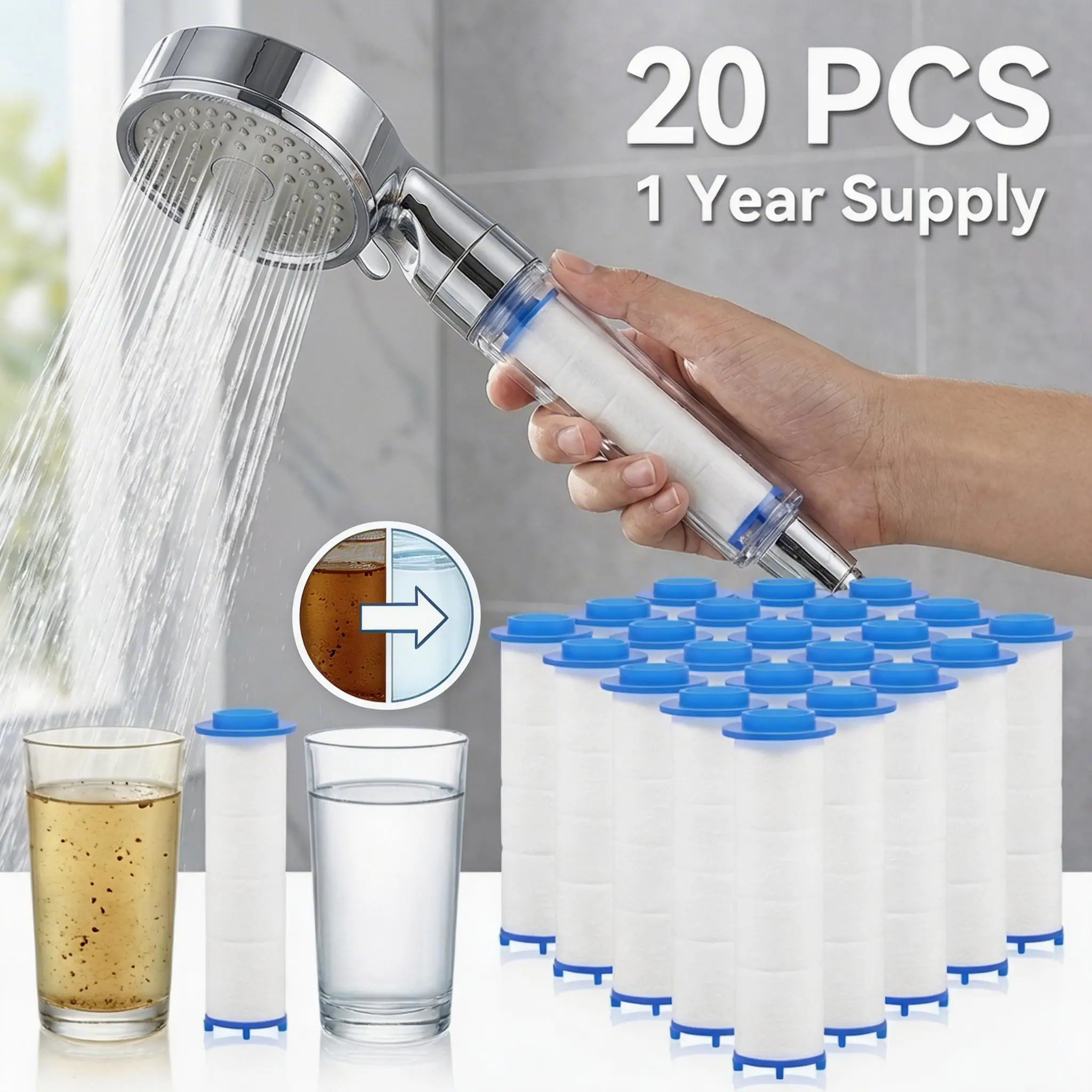 Shower Valve Cartridge - 20 Pezzi di Filtri per Soffione